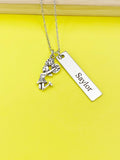 Silver Cheerleader Dance Necklace, D013A
