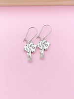 Silver Hand with Poker Play Cards Charm Earrings, N141A