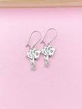 Silver Hand with Poker Play Cards Charm Earrings, N141A