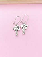 Silver Hand with Poker Play Cards Charm Earrings, N141A