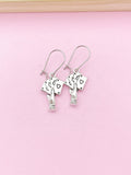 Silver Hand with Poker Play Cards Charm Earrings, N141A