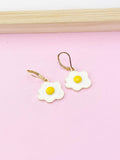 Gold Poached Egg Charm Earrings, Star Egg Jewelry, N4979A