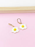 Gold Poached Egg Charm Earrings, Star Egg Jewelry, N4979A