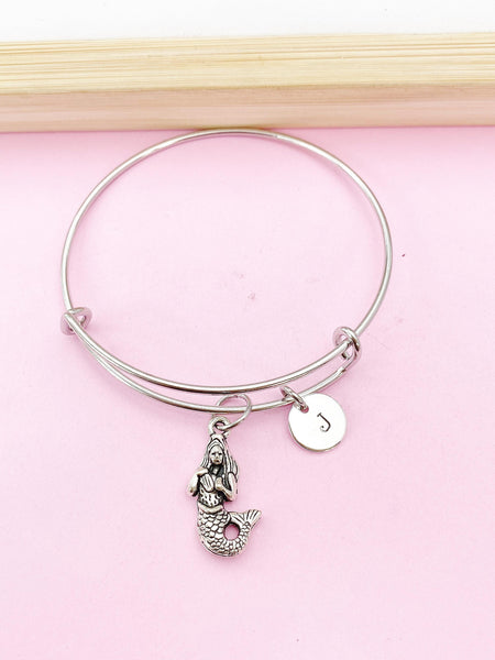 Silver Mermaid Charm Bracelet, Best Christmas Gift, N5697B