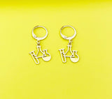 Gold Science Laboratory Beaker Charm Earrings, N4081B