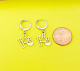 Gold Science Laboratory Beaker Charm Earrings, N4081B