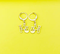 Gold Science Laboratory Beaker Charm Earrings, N4081B
