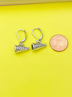 Silver Megaphone Cheerleader Charm Earrings, N5299B