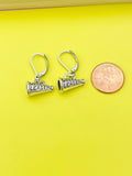 Silver Megaphone Cheerleader Charm Earrings, N5299B