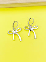 Silver Bow Charm Earrings, N2120A
