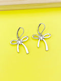 Silver Bow Charm Earrings, N2120A