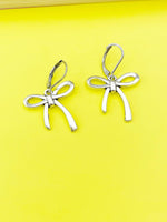 Silver Bow Charm Earrings, N2120A