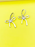 Silver Bow Charm Earrings, N2120A