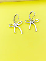 Silver Bow Charm Earrings, N2120A