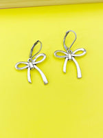 Silver Bow Charm Earrings, N2120A