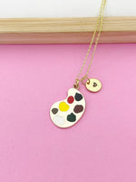 Gold Artist Palette Charm Necklace, N4980B