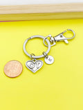 Silver Occupational Therapist Charm Keychain, OT Heart Charm, Graduation Gifts, N1351Z