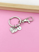 Silver Occupational Therapist Charm Keychain, OT Heart Charm, Graduation Gifts, N1351Z