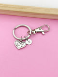 Silver Occupational Therapist Charm Keychain, OT Heart Charm, Graduation Gifts, N1351Z
