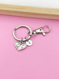 Silver Occupational Therapist Charm Keychain, OT Heart Charm, Graduation Gifts, N1351Z