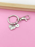 Silver Occupational Therapist Charm Keychain, OT Heart Charm, Graduation Gifts, N1351Z
