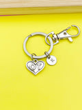 Silver Occupational Therapist Charm Keychain, OT Heart Charm, Graduation Gifts, N1351Z