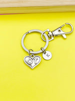 Silver Occupational Therapist Charm Keychain, OT Heart Charm, Graduation Gifts, N1351Z