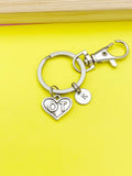 Silver Occupational Therapist Charm Keychain, OT Heart Charm, Graduation Gifts, N1351Z