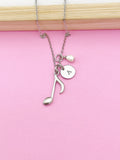 Silver Music Note Charm Necklace, N4091