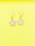 Sakura Flower Earrings, Gold Japanese Cherry Blossom Earrings, N3292