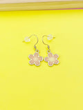 Sakura Flower Earrings, Gold Japanese Cherry Blossom Earrings, N3292