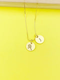 Gold Tennis Charm Necklace, D246