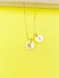 Gold Tennis Charm Necklace, D246