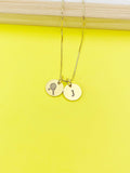 Gold Tennis Charm Necklace, D246