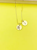 Gold Tennis Charm Necklace, D246