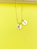 Gold Tennis Charm Necklace, D246