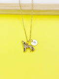 Gold Howling Wolf Charm Necklace, Animal Charm, Wildlife Charm, Coyote Hunter Gift, N443