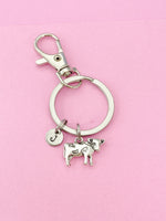 Silver Cow Charm Keychain, Cow Charm, Farmer Gift, N2641