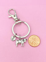 Silver Cow Charm Keychain, Cow Charm, Farmer Gift, N2641