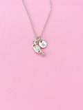 Silver Trumpet Charm Necklace, N1525