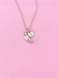 Silver Trumpet Charm Necklace, N1525