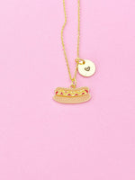 Gold Hotdog Charm Necklace, N3577
