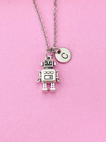 Silver Robot Charm Necklace, Robot Pendants, Robotics Gifts, Personalized Gift, N1122