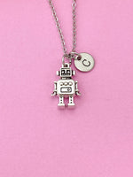 Silver Robot Charm Necklace, Robot Pendants, Robotics Gifts, Personalized Gift, N1122