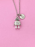 Silver Robot Charm Necklace, Robot Pendants, Robotics Gifts, Personalized Gift, N1122