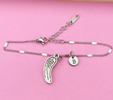 Silver Cucumber Charm Bracelet, Initial Charm, Foodie Gift, N774C
