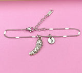 Silver Cucumber Charm Bracelet, Cucumber Lover Gift, Food Charm, N774C