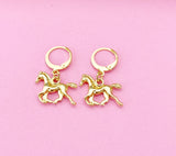 Gold Running Horse Earrings, Equestrian Earrings, Horse Lover Gift, Pet Gift, N3343