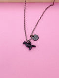 Halloween Black Raven Crow Bird Charm Necklace Gift, Gothic Jewelry, Personalized Gift, N2084