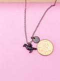 Halloween Black Raven Crow Bird Charm Necklace Gift, Gothic Jewelry, Personalized Gift, N2084